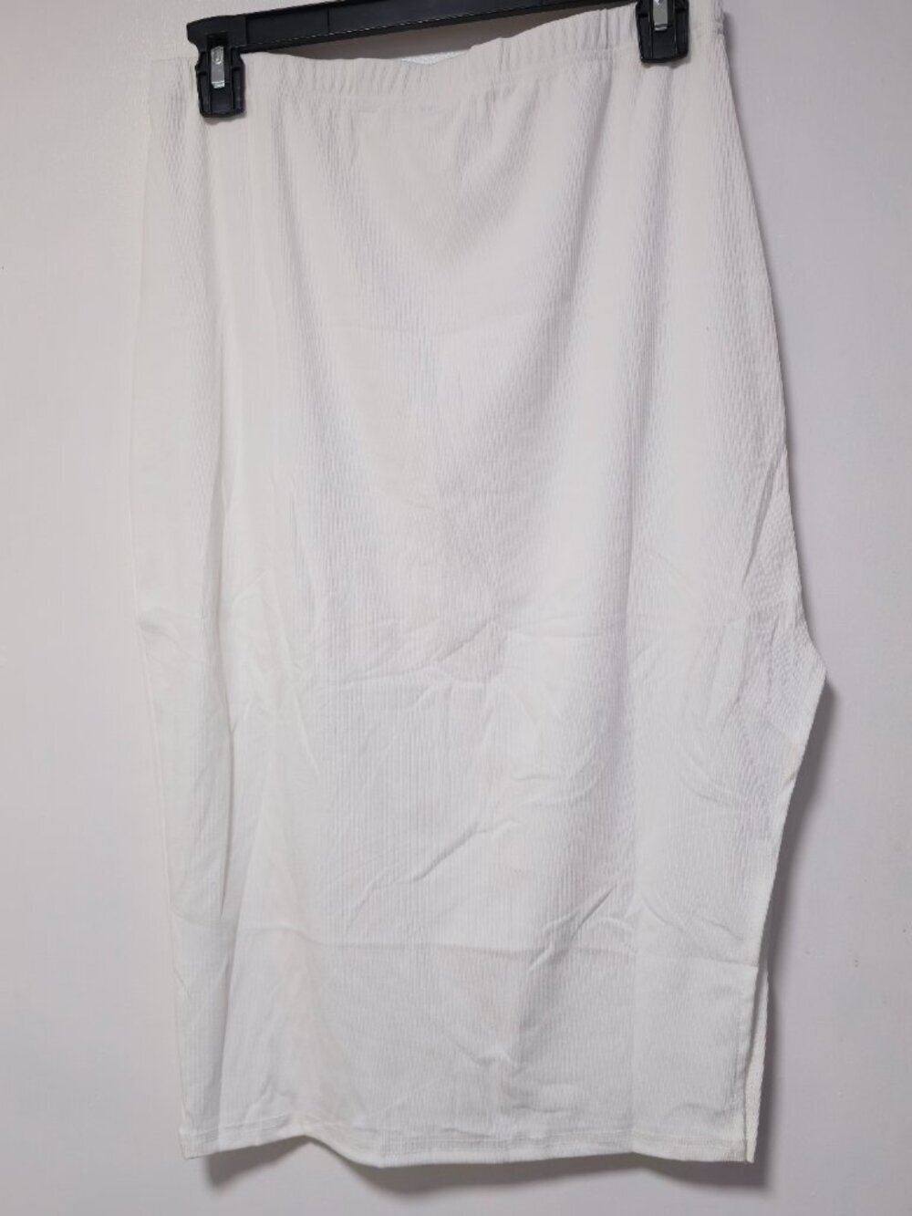 White 2 Piece Top and Skirt with Slit Set Large - Picture 3 of 3